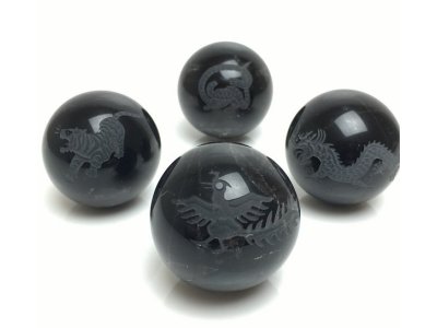 黒水晶　四神球体